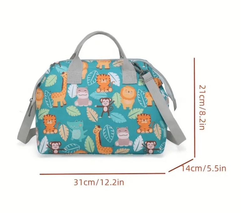 Small But Roomy Jungle Print Diaper Bag - The Tote Place