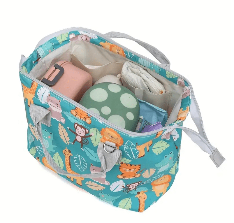 Small But Roomy Jungle Print Diaper Bag - The Tote Place