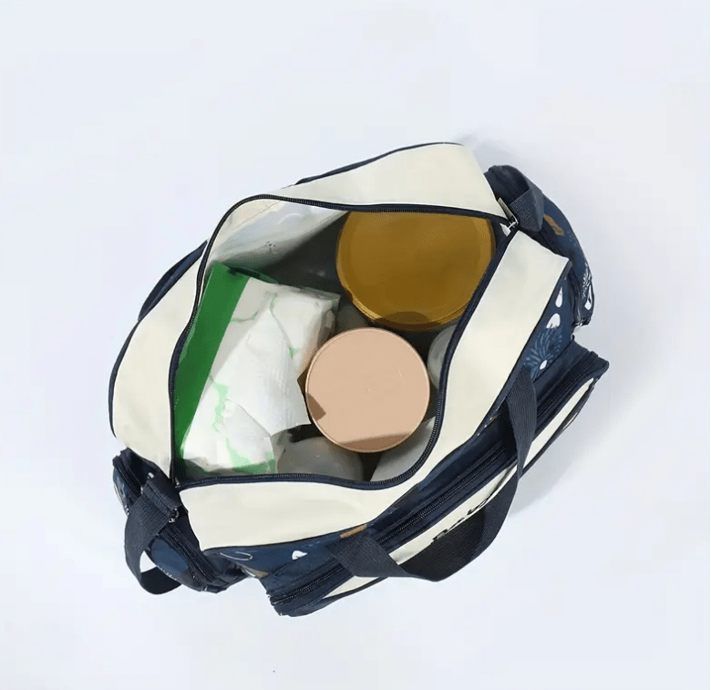 Spacious Puppy Print Diaper Bag In Gender Colors - The Tote Place