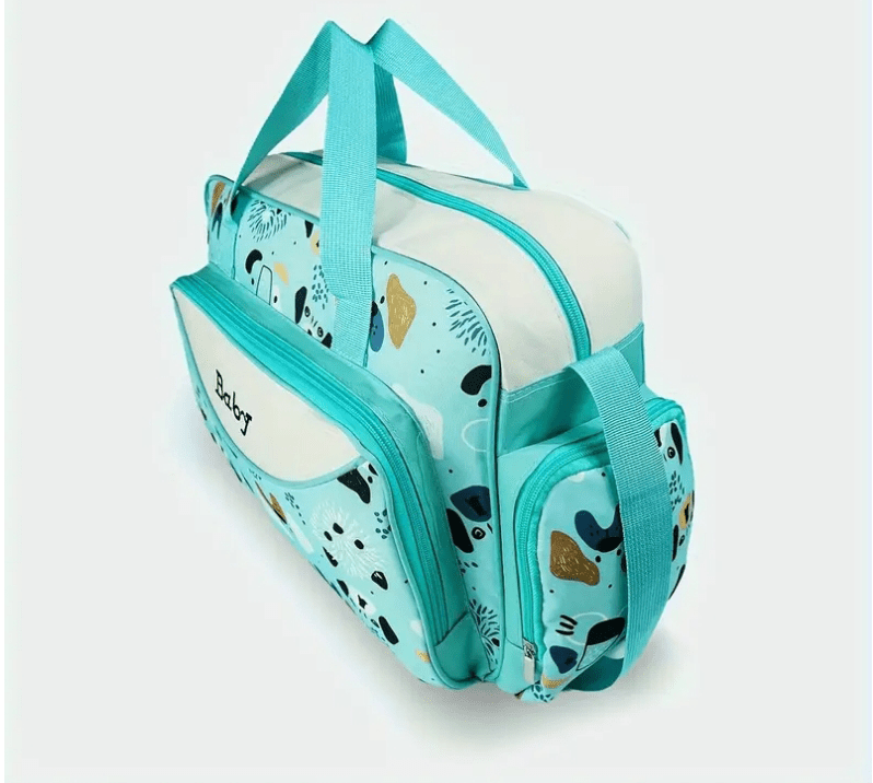 Spacious Puppy Print Diaper Bag In Gender Colors - The Tote Place