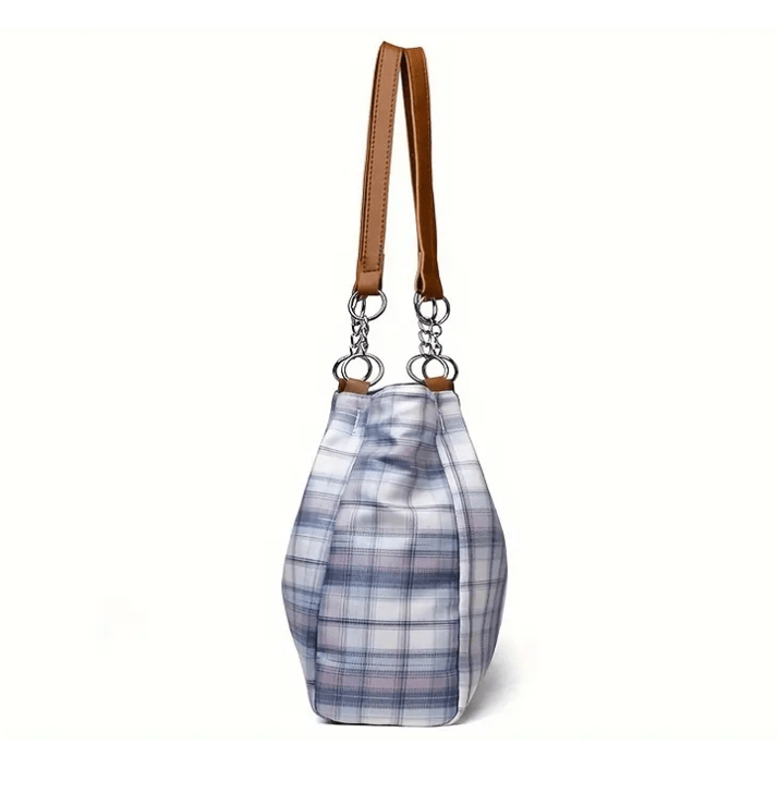 Trendy Stylish Plaid Shoulder Strap Handbag Tote Purse - The Tote Place