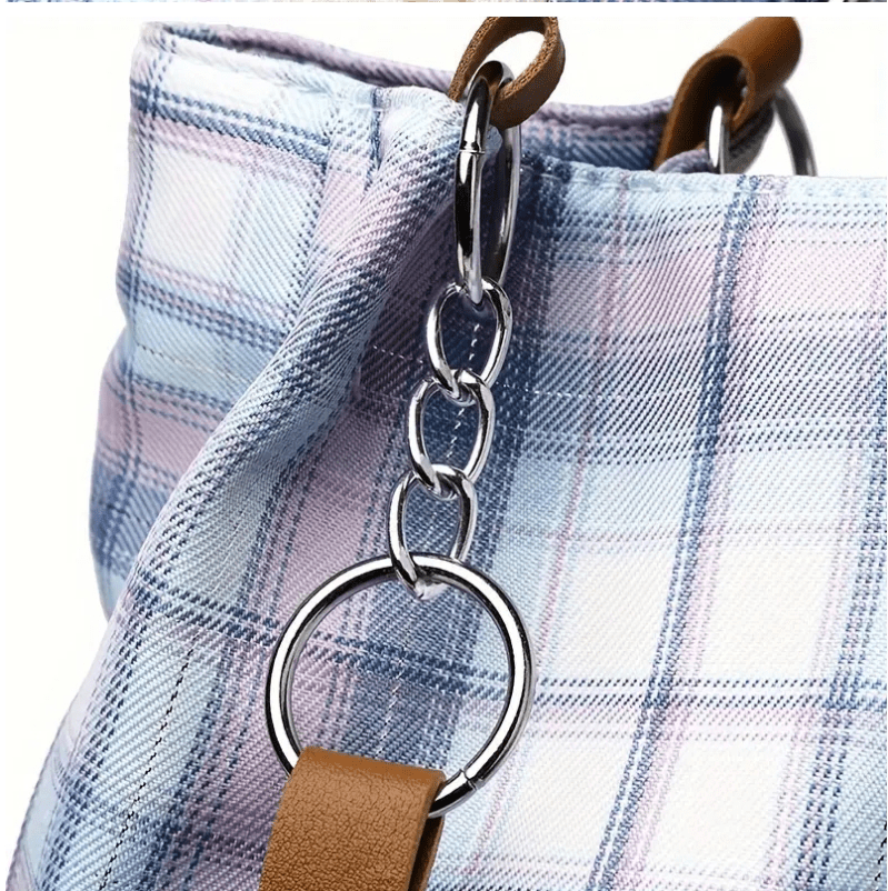 Trendy Stylish Plaid Shoulder Strap Handbag Tote Purse - The Tote Place
