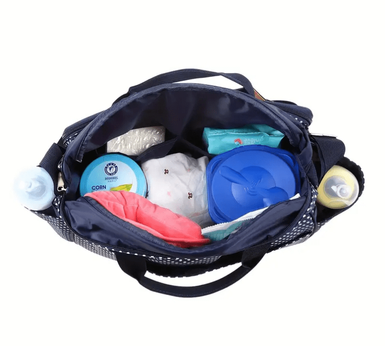 Large Polka Dot Waterproof Diaper Bag - The Tote Place