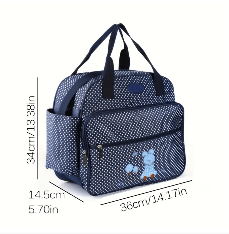 Large Polka Dot Waterproof Diaper Bag - The Tote Place