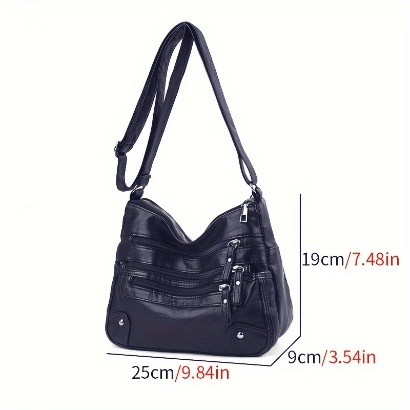 Trendy Blue Crossbody Messenger Handbag - The Tote Place