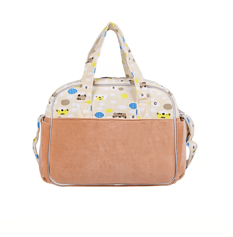 Velour Diaper Bag With Embroidered Giraffe Emblem - The Tote Place