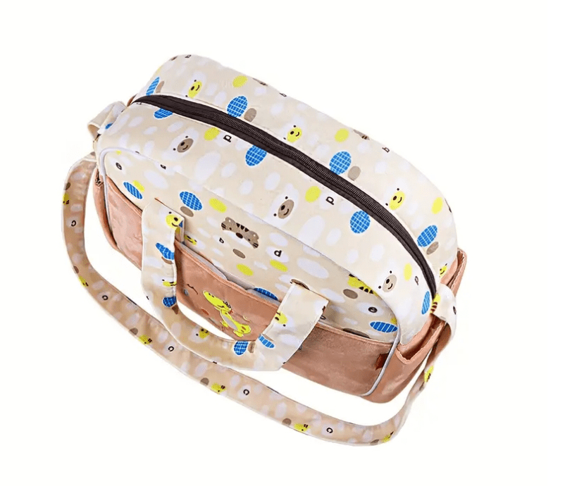 Velour Diaper Bag With Embroidered Giraffe Emblem - The Tote Place