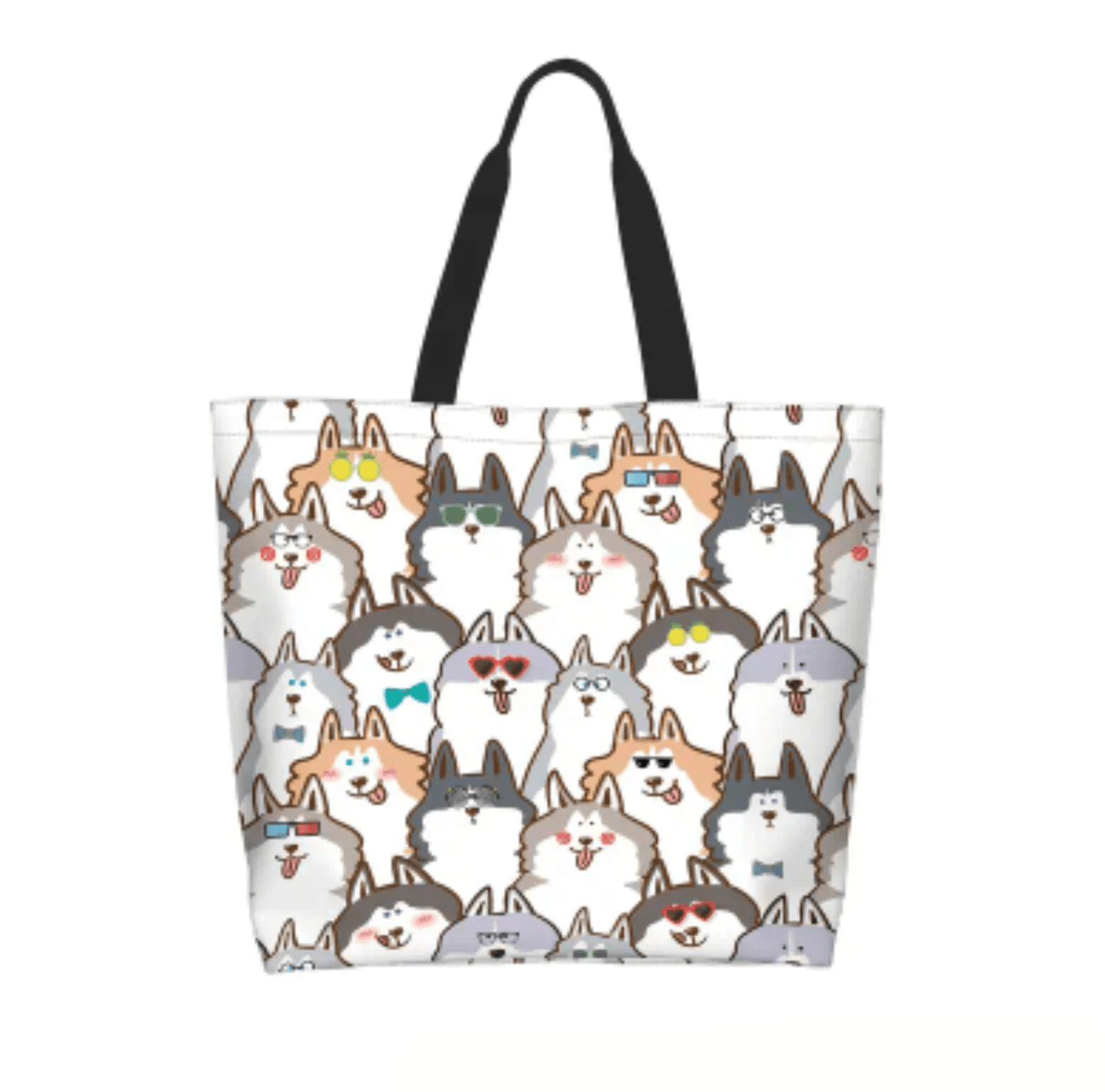 Extra Large Polyester Dog Print Tote Shopping Bag - The Tote Place