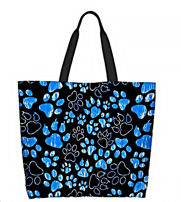 Extra Large Polyester Dog Print Tote Shopping Bag - The Tote Place