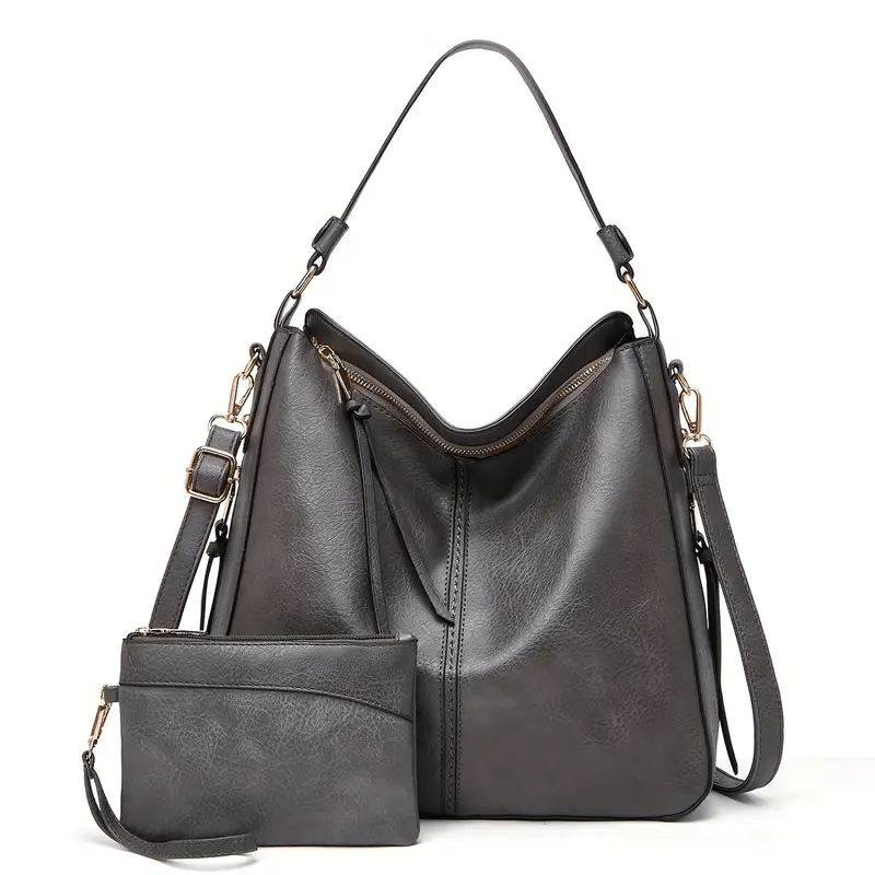 Chic Retro Large Capacity Handbag With Matching Wristlet Purse - The Tote Place