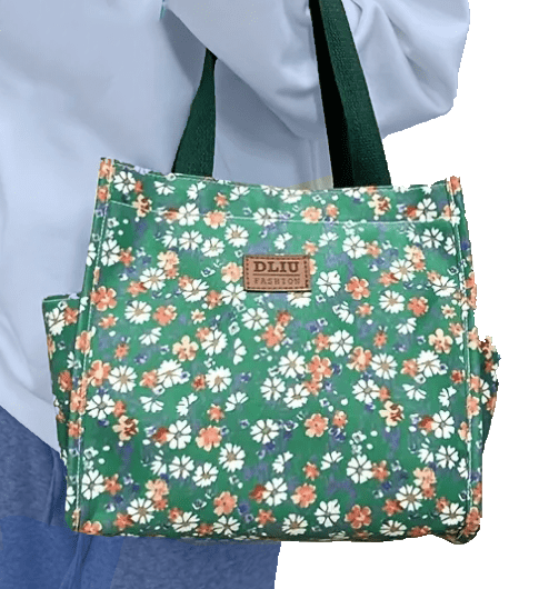 Small Casual Boxed Style Floral Purse Handbag Tote - The Tote Place