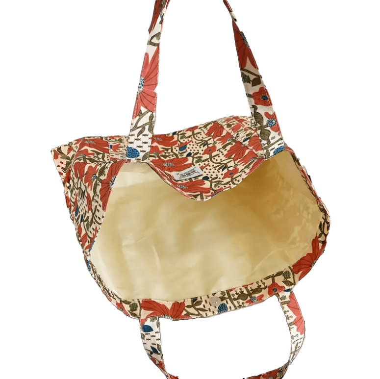 Large Flower Blossoms Fabric Tote Shopping Bag - The Tote Place