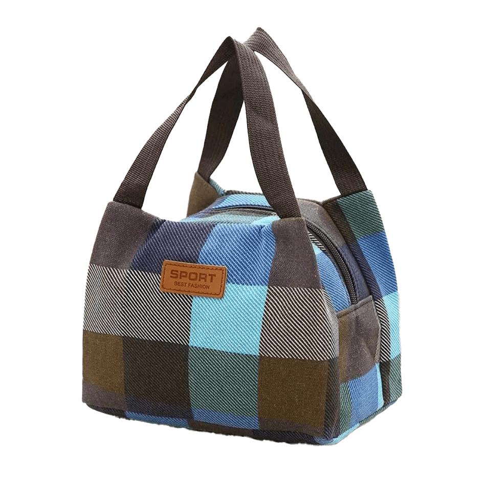 Small Handheld Plaid Lunch Bag - The Tote Place