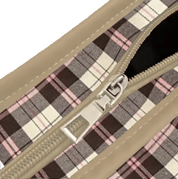 Cream Pink and Black Plaid Handbag Tote Fashion Statement - The Tote Place