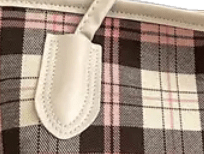 Cream Pink and Black Plaid Handbag Tote Fashion Statement - The Tote Place