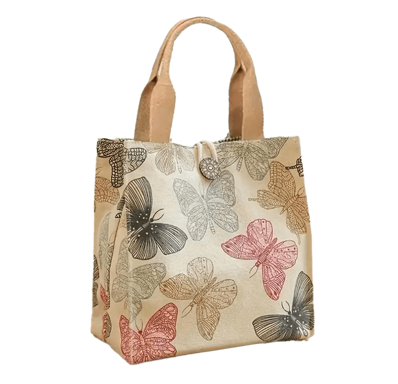Small Tote Bag Handbag Purse With Colorful Butterfly Design - The Tote Place