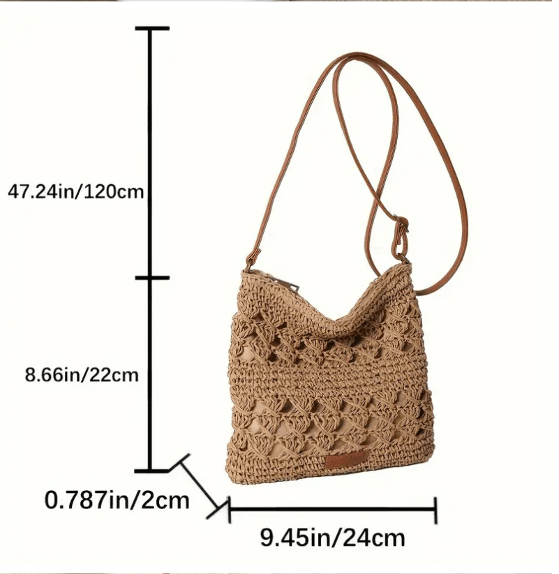 Small Woven Patterned Boho Crossbody Handbag Purse - The Tote Place