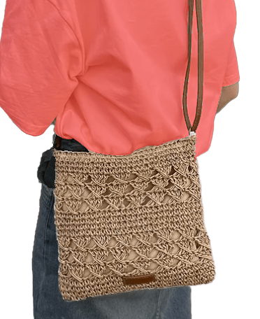 Small Woven Patterned Boho Crossbody Handbag Purse - The Tote Place
