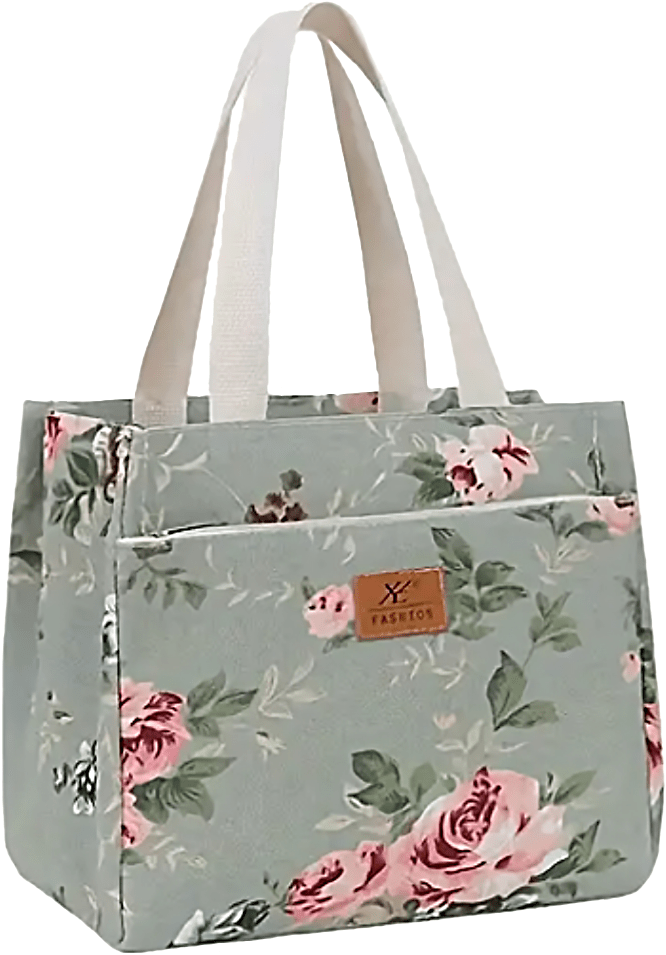Floral Canvas Insulated Lunch Bag Cooler - The Tote Place