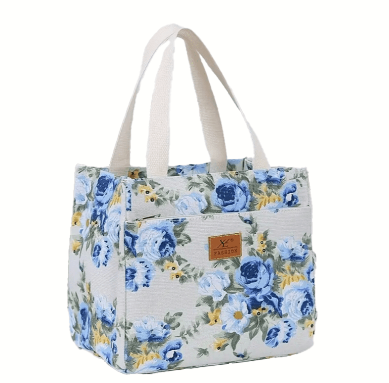 Floral Canvas Insulated Lunch Bag Cooler - The Tote Place