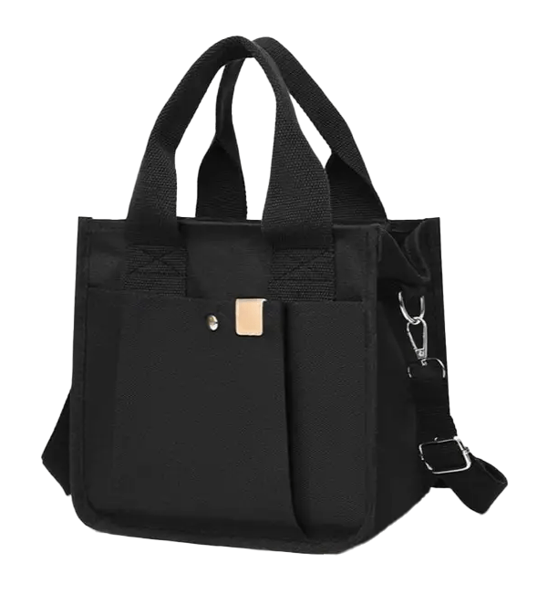 Unisex Small Canvas Zippered Shoulder Handbag - The Tote Place