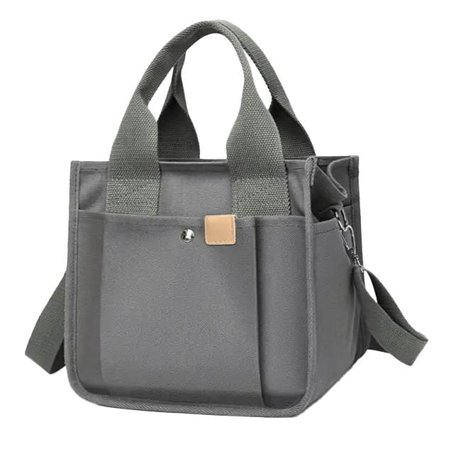 Unisex Small Canvas Zippered Shoulder Handbag - The Tote Place