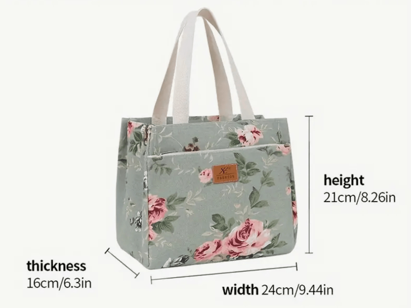 Floral Canvas Insulated Lunch Bag Cooler - The Tote Place