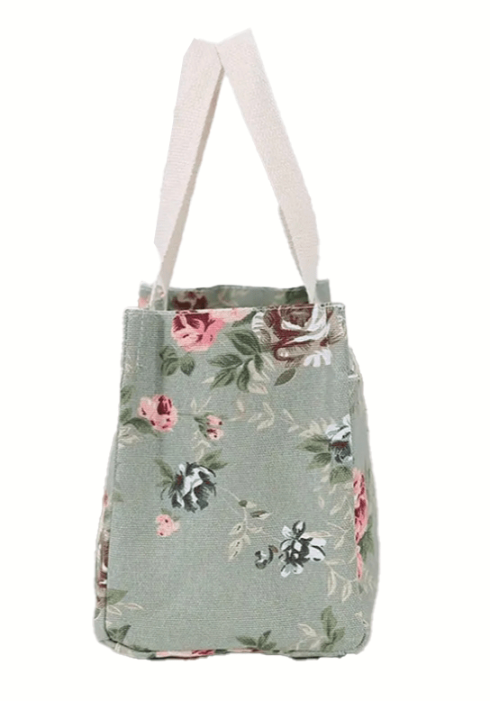 Floral Canvas Insulated Lunch Bag Cooler - The Tote Place