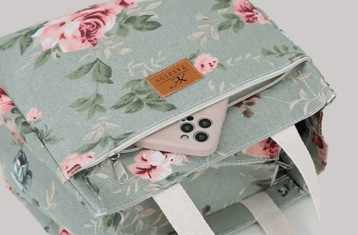 Floral Canvas Insulated Lunch Bag Cooler - The Tote Place