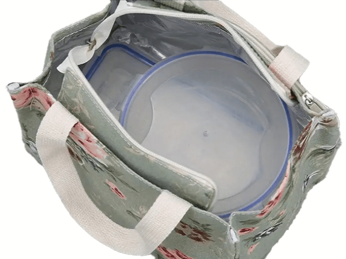 Floral Canvas Insulated Lunch Bag Cooler - The Tote Place