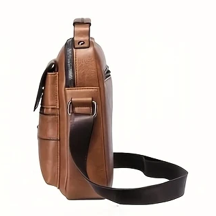 Retro Vegan Leather Crossbody Messenger Bag