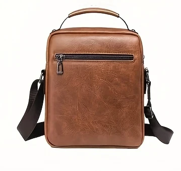 Retro Vegan Leather Crossbody Messenger Bag
