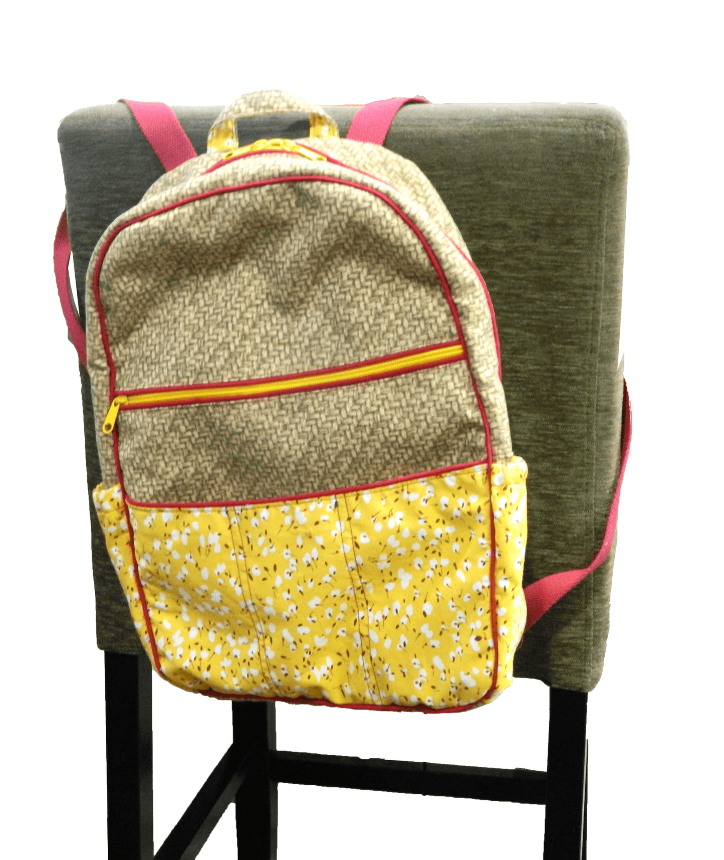Handmade Basket Weave and Floral Print Girl’s Backpack - The Tote Place