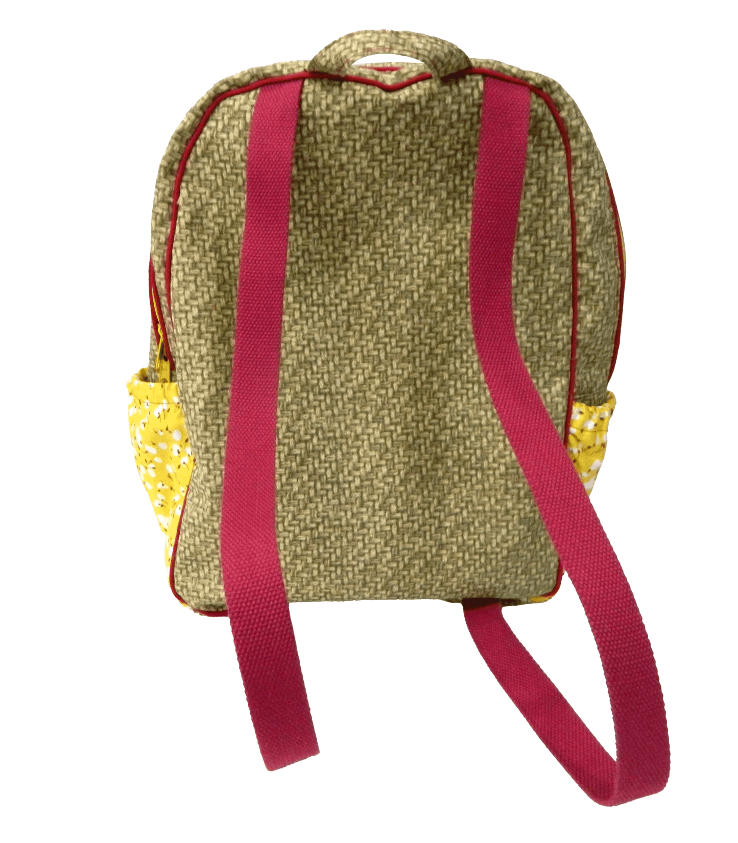 Handmade Basket Weave and Floral Print Girl’s Backpack - The Tote Place