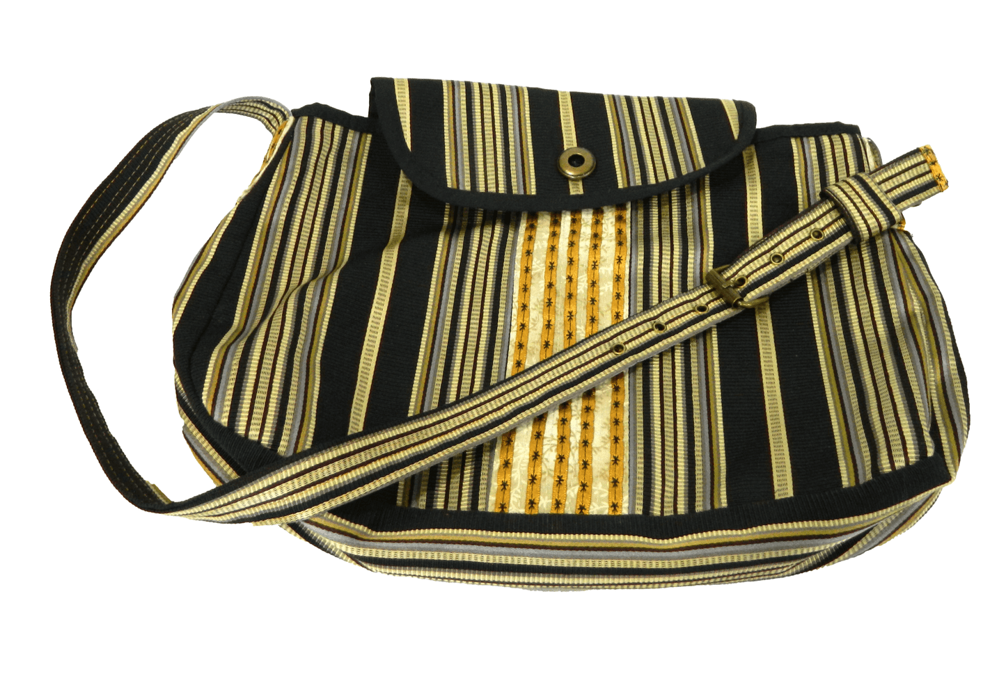 Modern Black Striped Handmade Purse Adjustable Shoulder Strap - The Tote Place