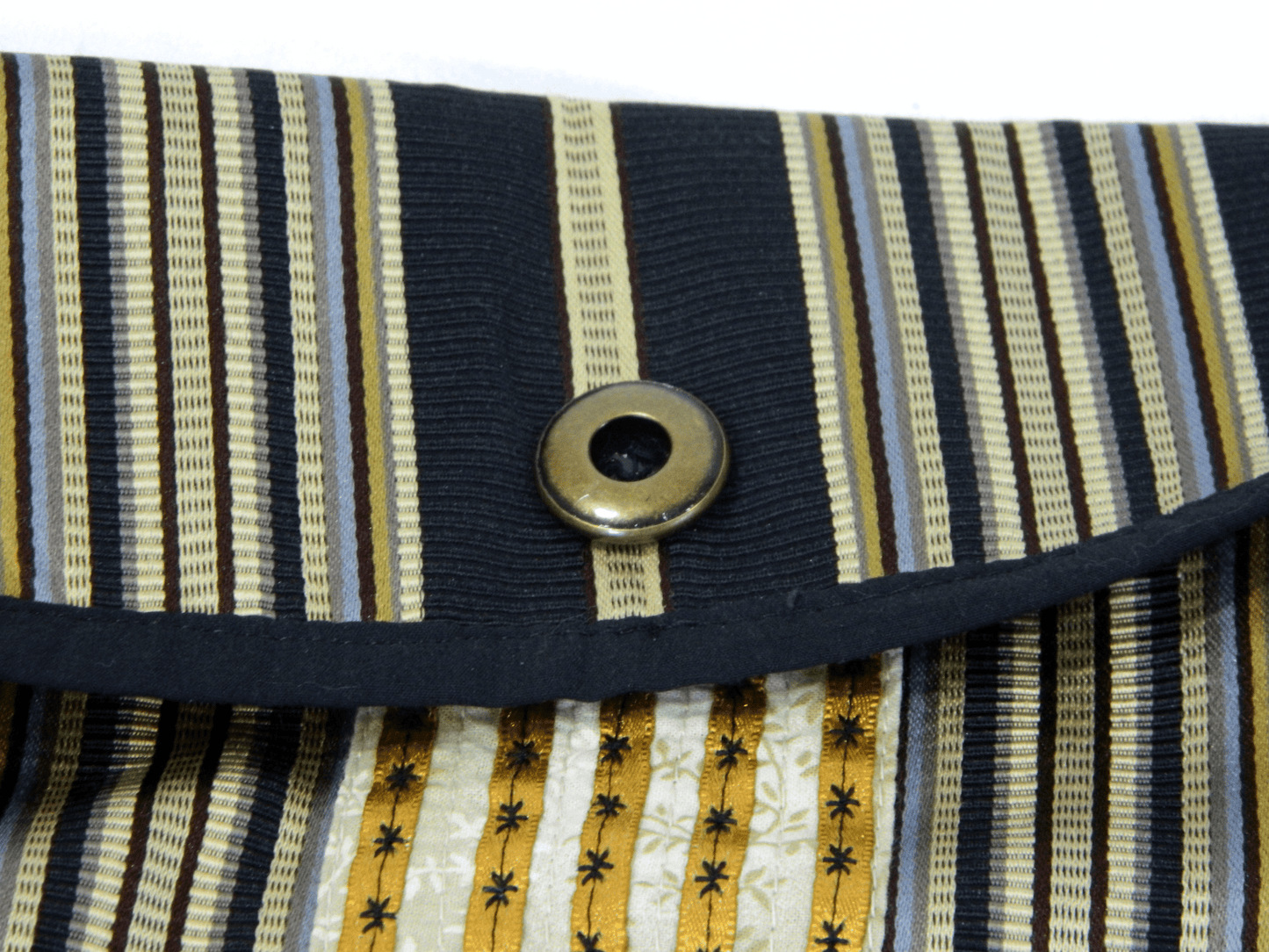 Modern Black Striped Handmade Purse Adjustable Shoulder Strap - The Tote Place