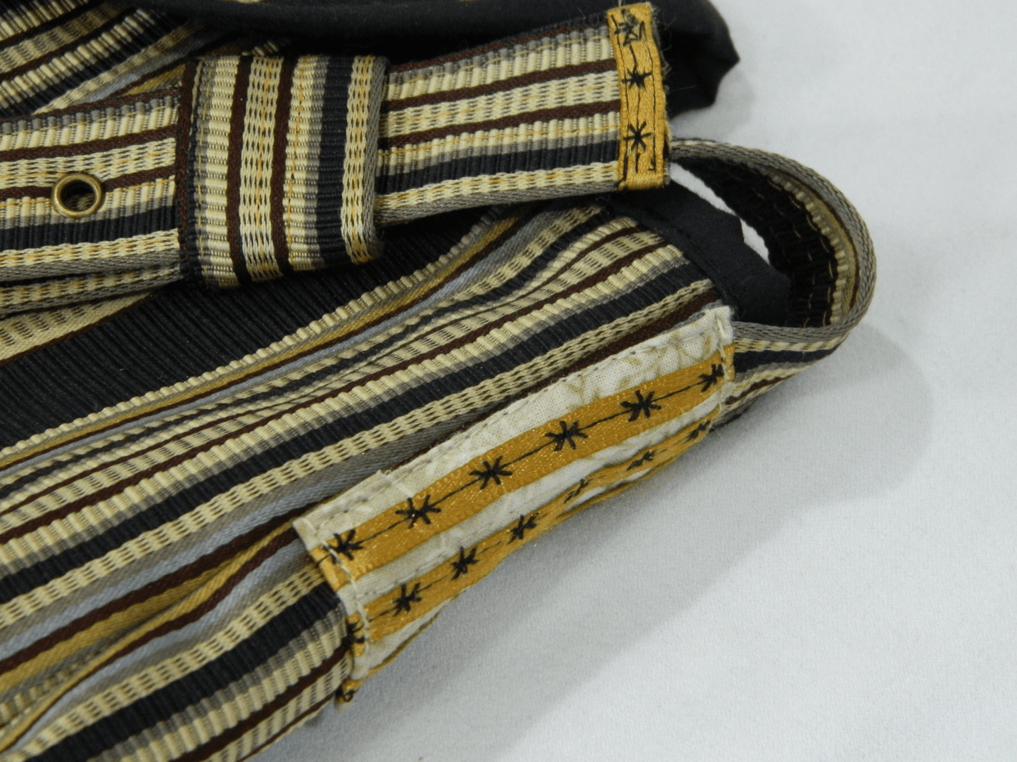 Modern Black Striped Handmade Purse Adjustable Shoulder Strap - The Tote Place