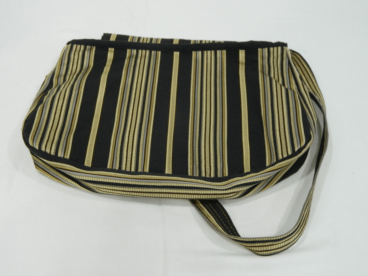 Modern Black Striped Handmade Purse Adjustable Shoulder Strap - The Tote Place