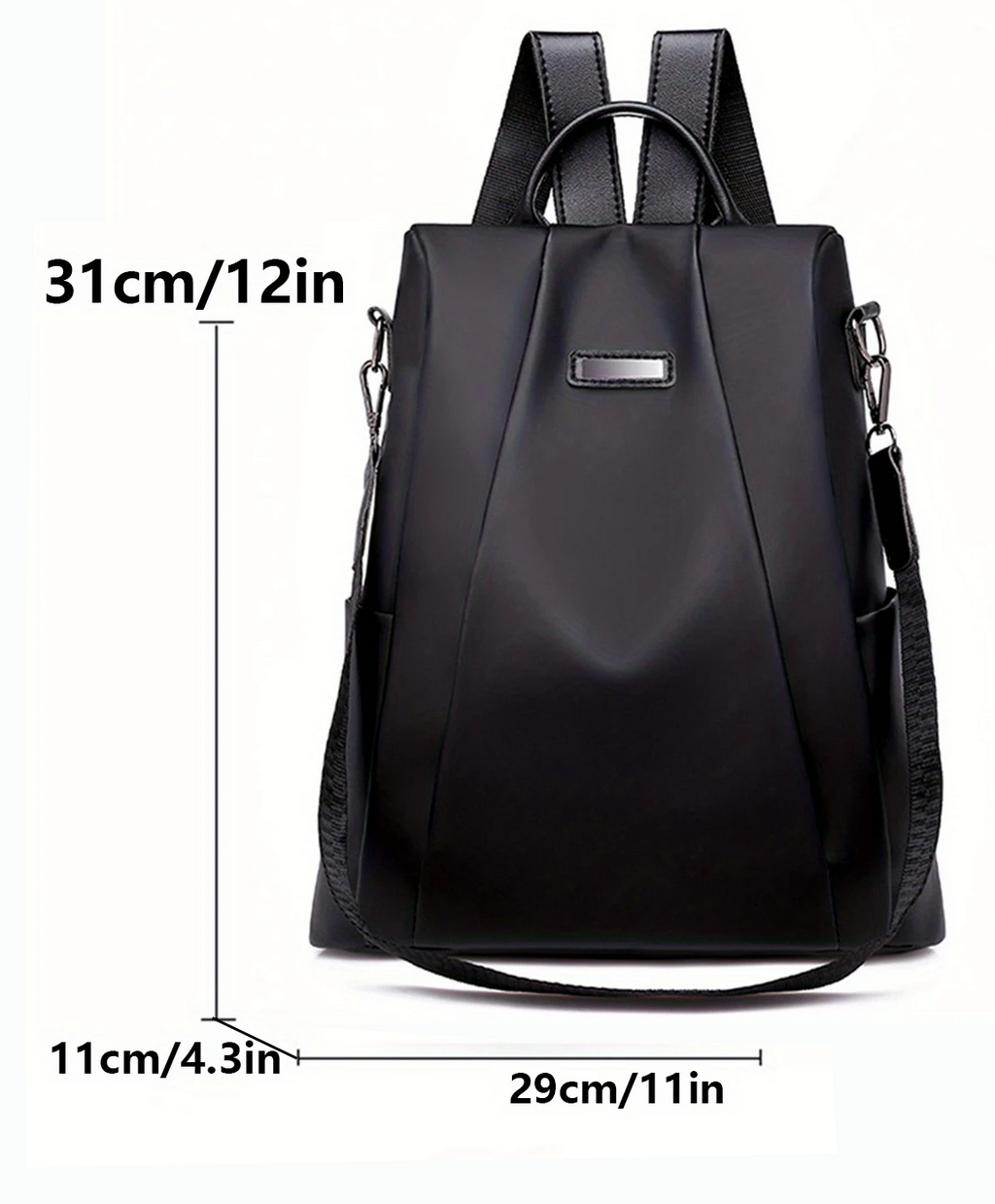 Oxford Cloth Backpack, Lightweight Backpack with Hidden Zipper