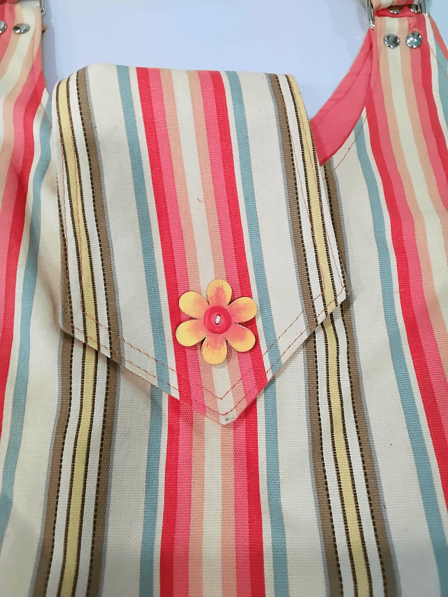 Bright Color Large Striped Tote Beach Bag - The Tote Place