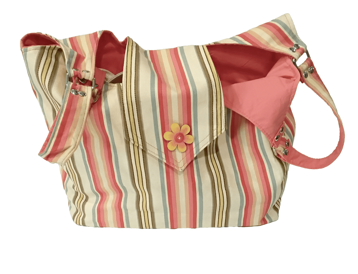 Bright Color Large Striped Tote Beach Bag - The Tote Place