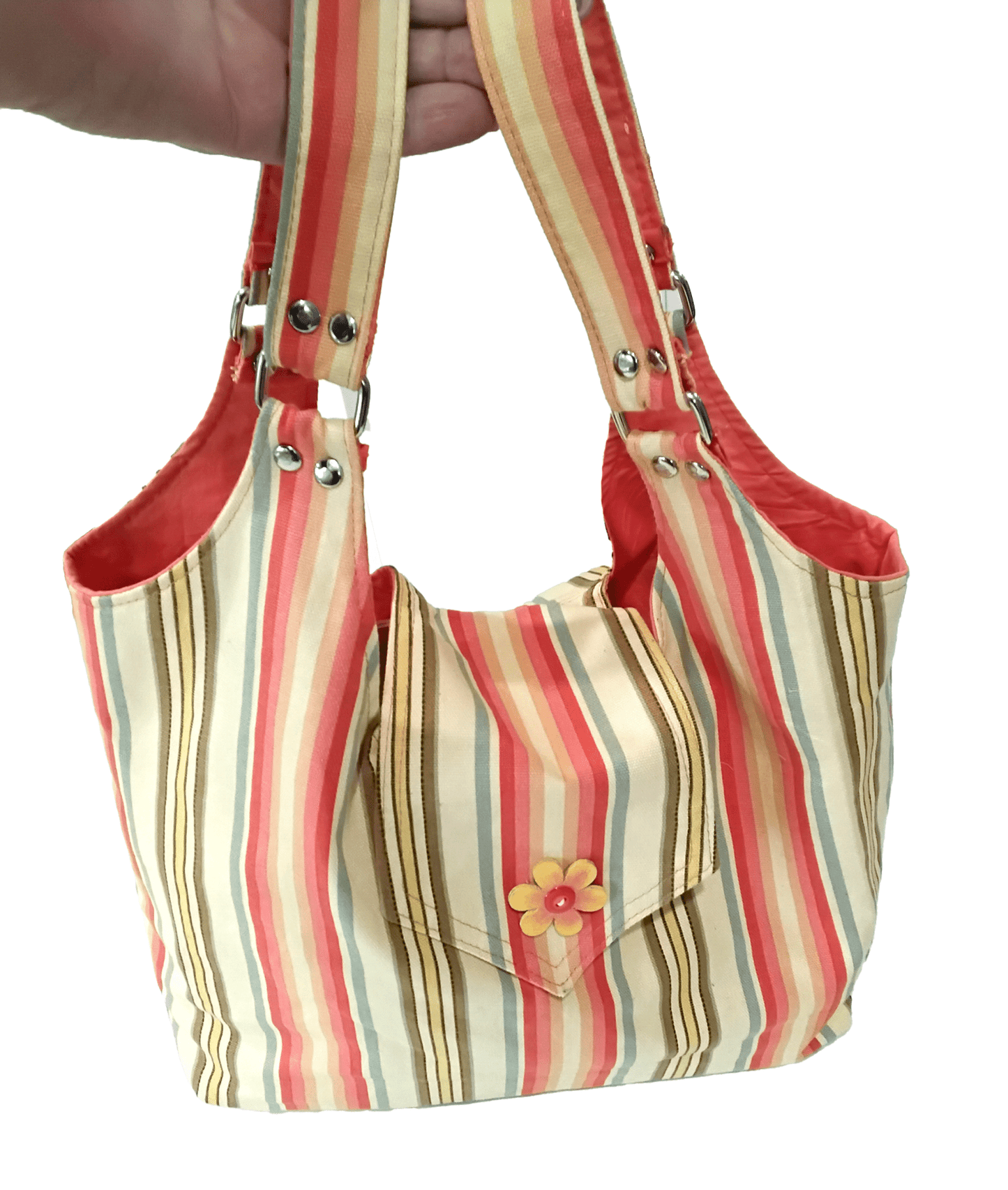 Bright Color Large Striped Tote Beach Bag - The Tote Place