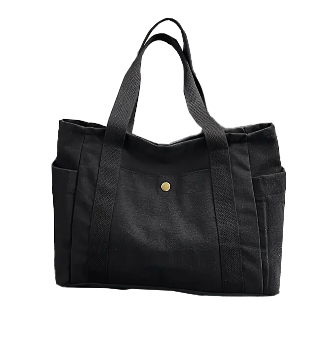 Spacious Large Canvas Tote Bag With Multiple Pockets - The Tote Place