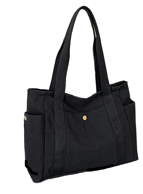 Spacious Large Canvas Tote Bag With Multiple Pockets - The Tote Place