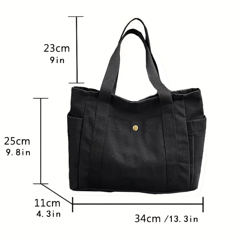 Spacious Large Canvas Tote Bag With Multiple Pockets - The Tote Place