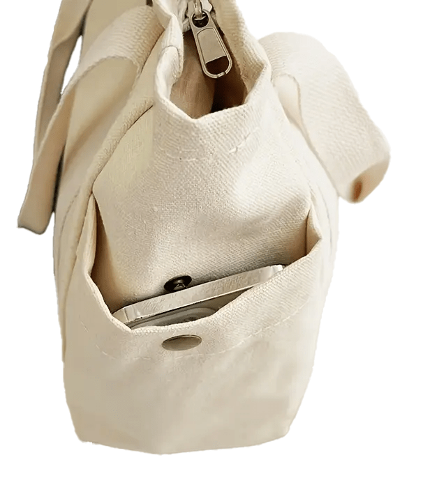 Spacious Large Canvas Tote Bag With Multiple Pockets - The Tote Place