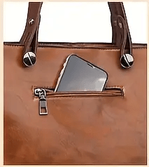 Vintage Style Large Capacity Faux Leather Handbag - The Tote Place