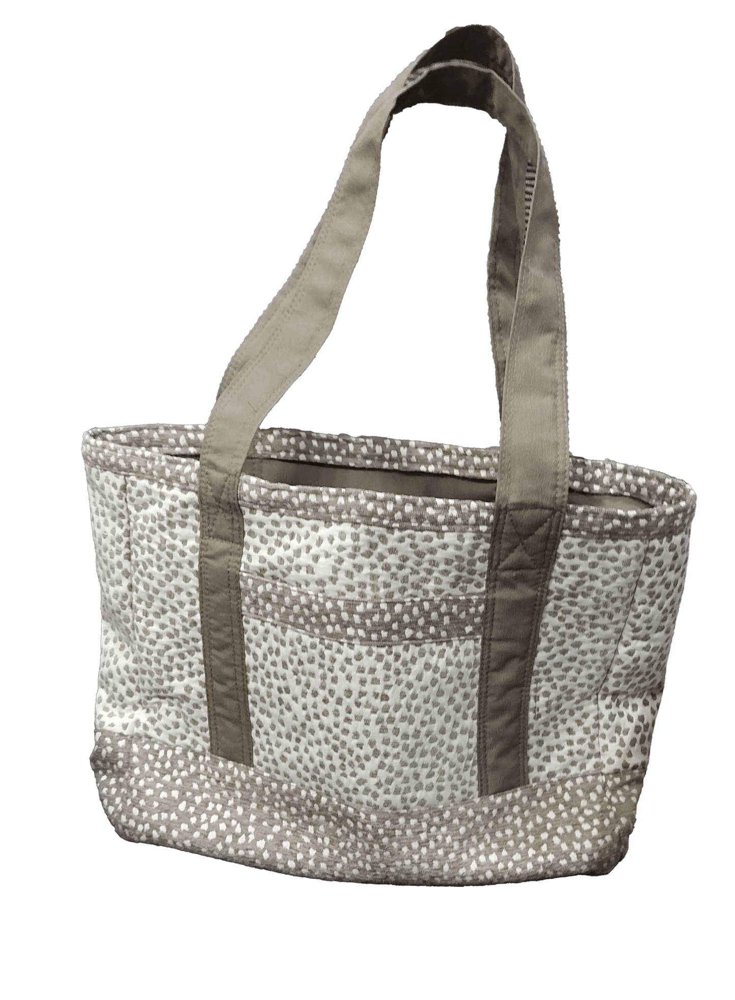 Trendy Taupe and Cream Colored Tote Purse Handbag - The Tote Place