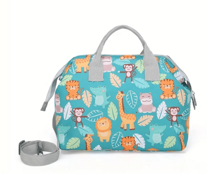 Small But Roomy Jungle Print Diaper Bag - The Tote Place