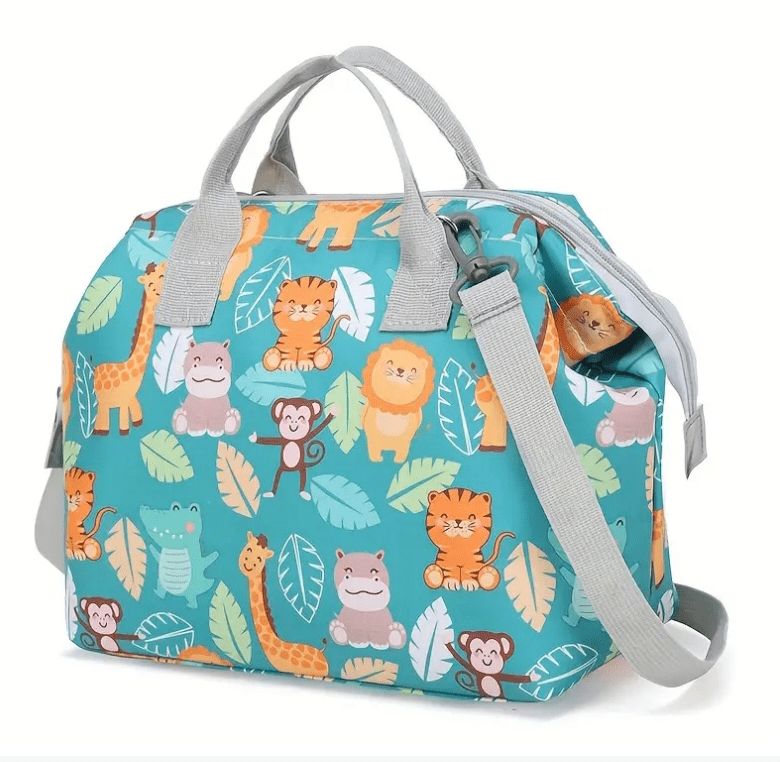 Small But Roomy Jungle Print Diaper Bag - The Tote Place